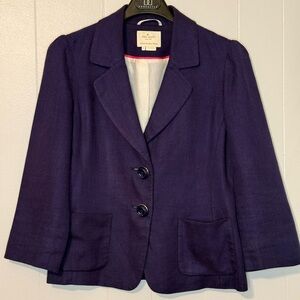Kate Spade Women's Silver lining Navy Blazer. Size 8 EUC